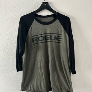 Rogue Fitness 3/4 sleeve T shirt.
